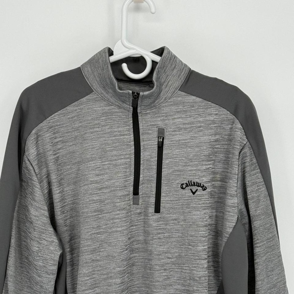 Callaway Golf Quarter Zip Pullover Mens Large Gray Performance - Picture 2 of 6